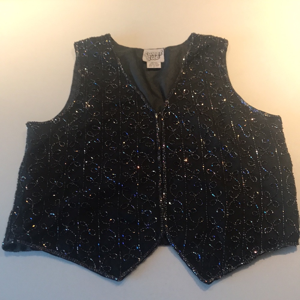 Black Beaded Formal Vest